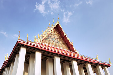 Rooftop decorations in Thailand temples, called as Thai's cultural art of Thai architecture, well...