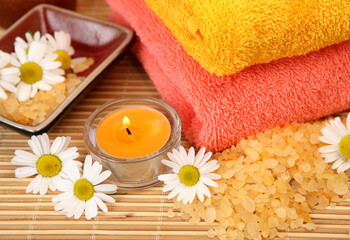 Fototapeta na wymiar body care products and aromatherapy