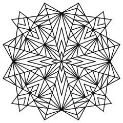 Easy mandala like flower or star, basic and simple mandalas Coloring Book for adults, seniors, and beginner. Digital drawing. Floral. Flower. Oriental. Book Page. Vector.	