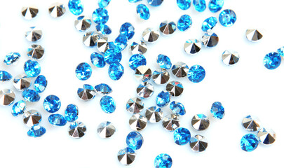 shiny rhinestones on a white background