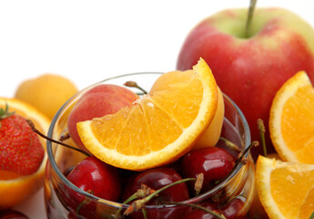Fototapeta na wymiar ripe fruits and berries for a healthy diet