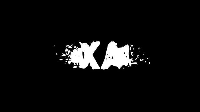 Oaxaca. Animated letters. Motion inscription. White letters from drops, liquid. Cartoon style. Transparent Alpha channel. Mexico Oaxaca for title 4K video, social media, TV.