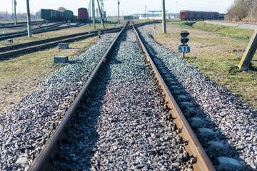 The railway junction and speed motion background