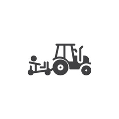 Farm tractor vector icon
