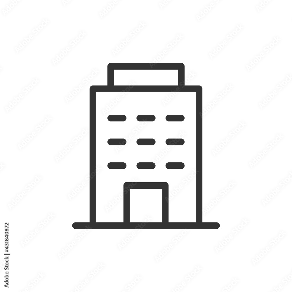 Poster premium building line icon for app, web and ui.