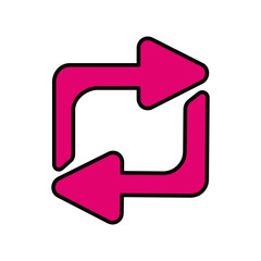 An icon design of refresh square arrows