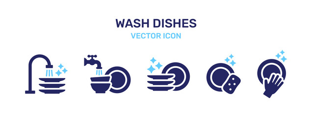 Wash dishes icon. Cleanliness concept - obrazy, fototapety, plakaty