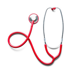 Modern stethoscope on white background