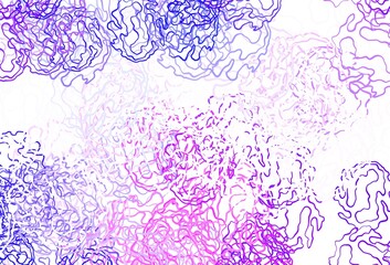 Light Pink, Blue vector background with circles, curves.