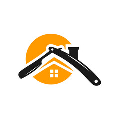 hair barber house logo