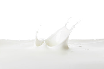 Splashes of tasty milk on white background
