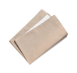 Fabric napkin on white background
