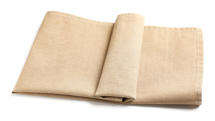 Fabric napkin on white background