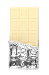 Tasty chocolate on white background