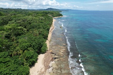 Caribbean Coast of Limon in Costa Rica -aerial views of Cocles, Manzanillo, Punta Uva, Playa Chiquita and Puerto Viejo