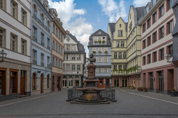 houses in the reconstructed old town of Frankfurt, Germany