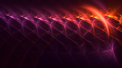3D rendering abstract multicolor fractal light background