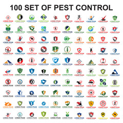 set of pest control logo , set of insecticide vector