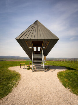 Observation tower oktaeder at sigless Burgenland Austria