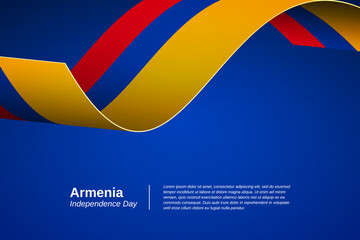 Happy independence day of Armenia. Creative waving flag banner background. Greeting patriotic nation vector