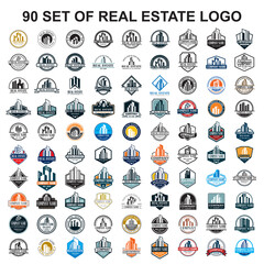 set of real estate logo , set of building vector