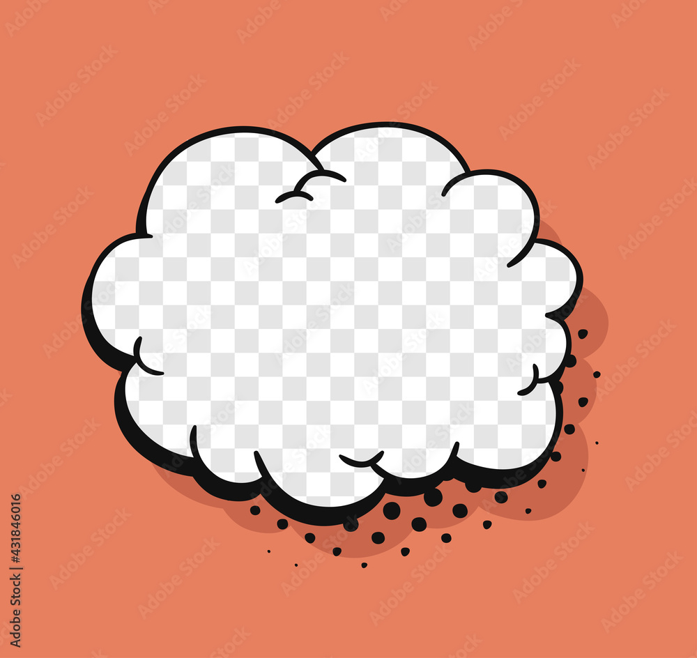 Poster pop art speech bubble without text and transparent background. cartoon style vector collection of fr