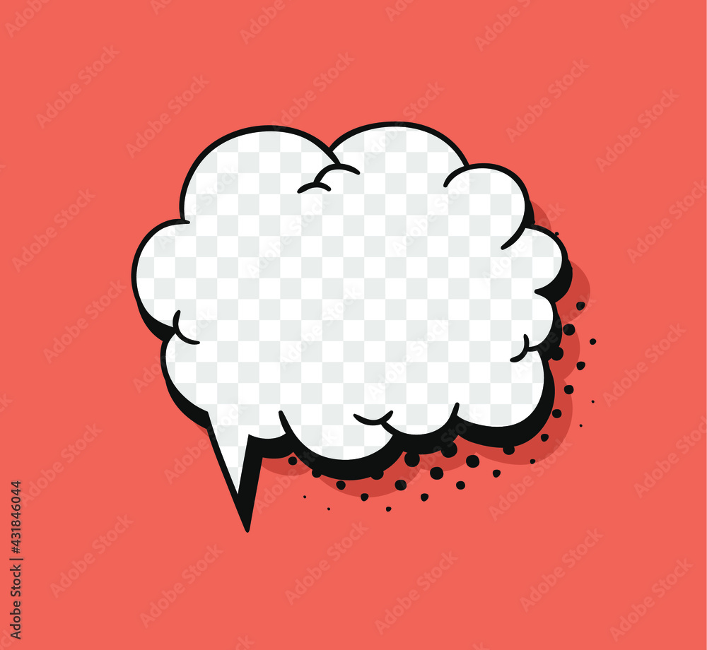 Aufkleber pop art speech bubble without text and transparent background. cartoon style vector collection of fr