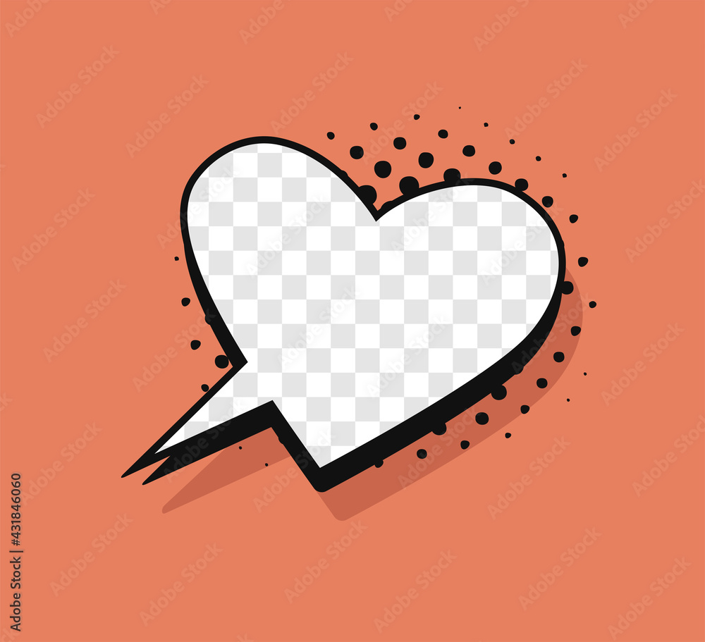Poster pop art speech bubble without text and transparent background. cartoon style vector collection of fr