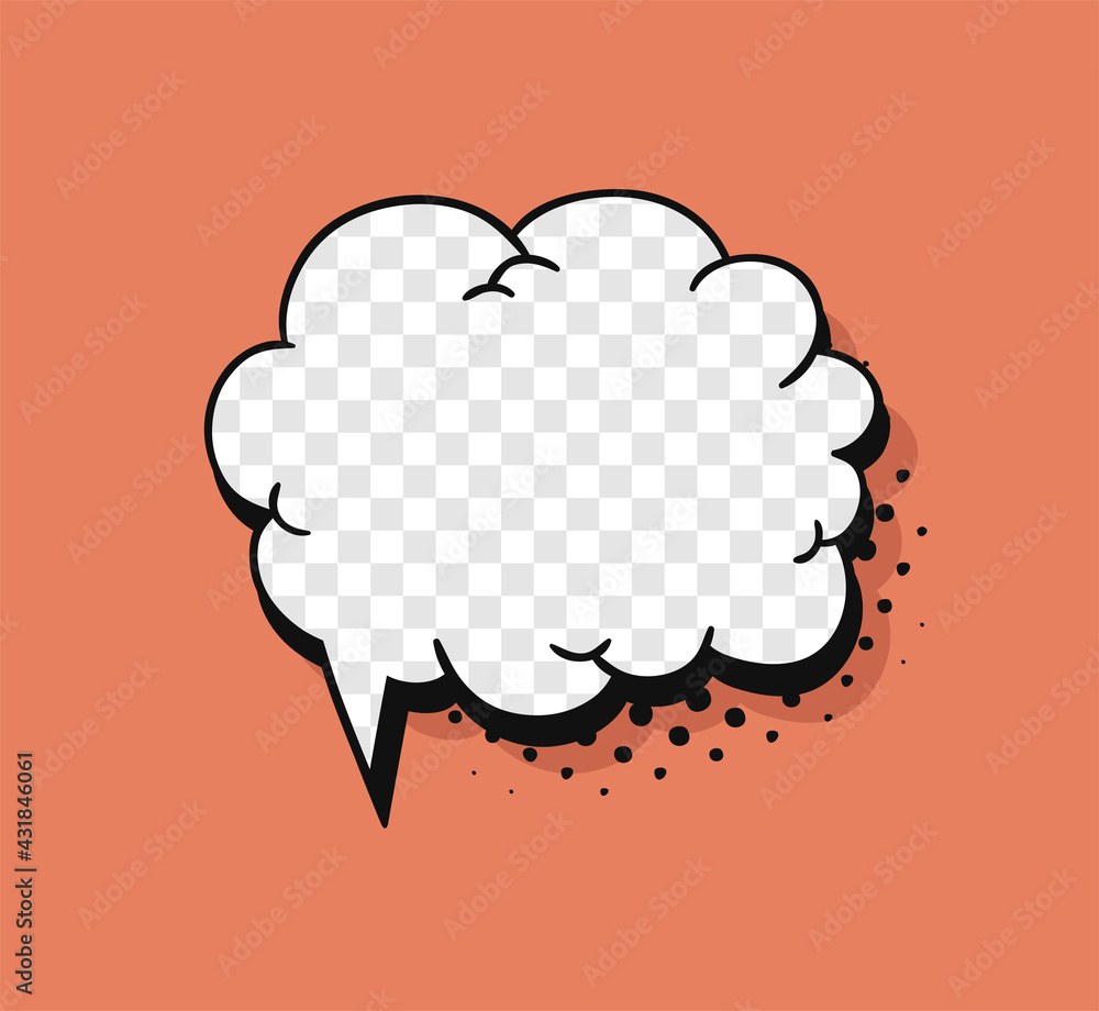 Aufkleber pop art speech bubble without text and transparent background. cartoon style vector collection of fr