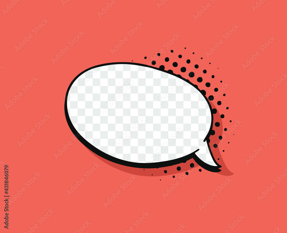 Aufkleber pop art speech bubble without text and transparent background. cartoon style vector collection of fr