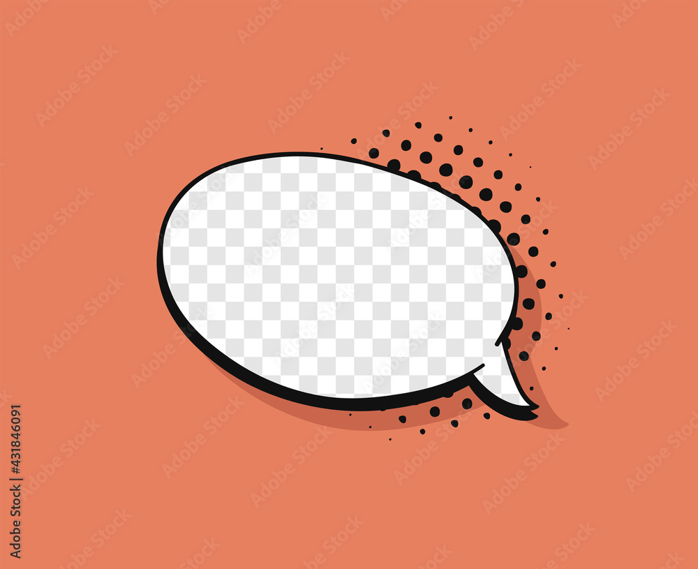 Aufkleber pop art speech bubble without text and transparent background. cartoon style vector collection of fr