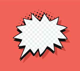 Pop art speech bubble without text and Transparent Background. Cartoon style vector collection of frames. Comic illustration