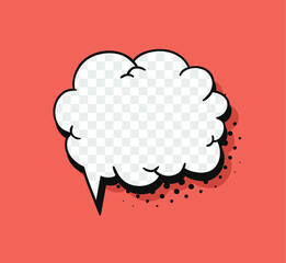 Pop art speech bubble without text and Transparent Background. Cartoon style vector collection of frames. Comic illustration