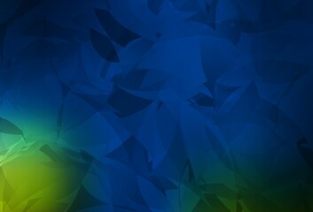 Dark Blue, Green vector backdrop with polygonal shapes.