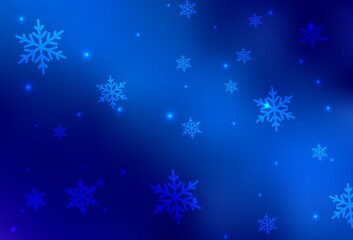 Fototapeta na wymiar Light BLUE vector pattern in Christmas style.