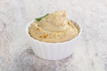 Traditional Jewish Hummus with olive oil