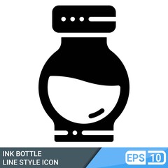 ink bottle icon in solid style. vector illustration isolated on white background. EPS 10