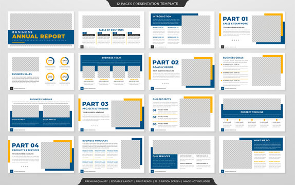 set of business presentation layout design template Premium Vector