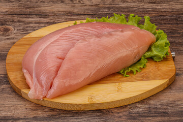 Raw turkey breast for cooking
