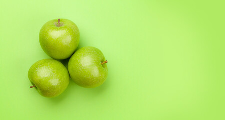 Fresh ripe green apples