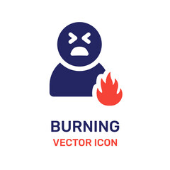 Painful feeling from burning icon