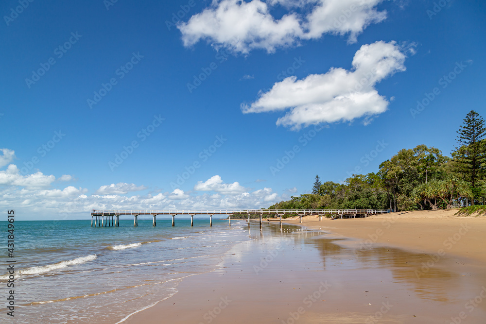 Wall mural jetty at the beach