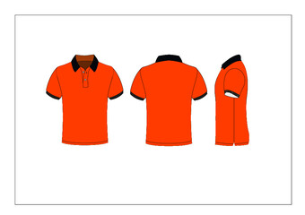 t shirt design. Realistic mockup of male Orange polo shirt Free Vector
