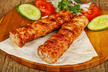 Grilled chicken barbeque with vegetables