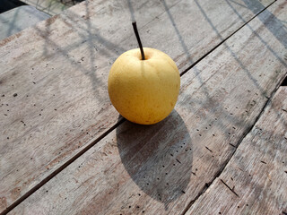 pear on a wooden background