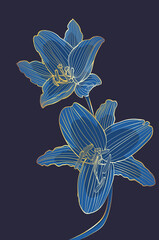 Poster with gold lily