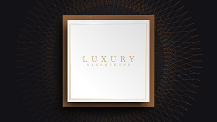 Golden lines luxury on white overlap brown and black shades color background. elegant realistic paper cut style 3d. Vector illustration about precious and beautiful feeling.