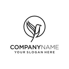 line art creative bird logo concept
