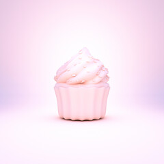 3d rendering picture of cupcake close up.