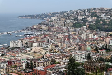 Fototapeta na wymiar Napoli - Scorcio panoramico di Posillipo dal belvedere di Villa Floridiana